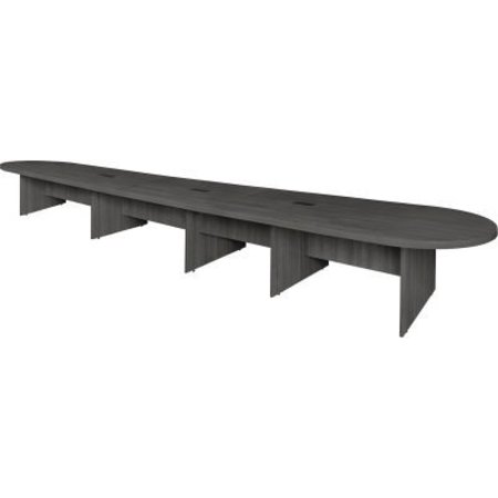 REGENCY SEATING Regency Legacy 240" Modular Racetrack Conference Table with 3 Power Data Grommets, Ash Grey LCTRT24052AG
